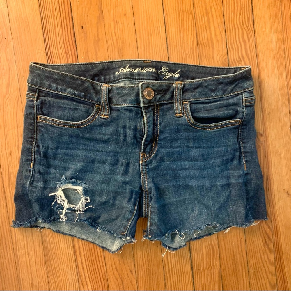 American Eagle Cutoff Distressed Denim Shorts 8